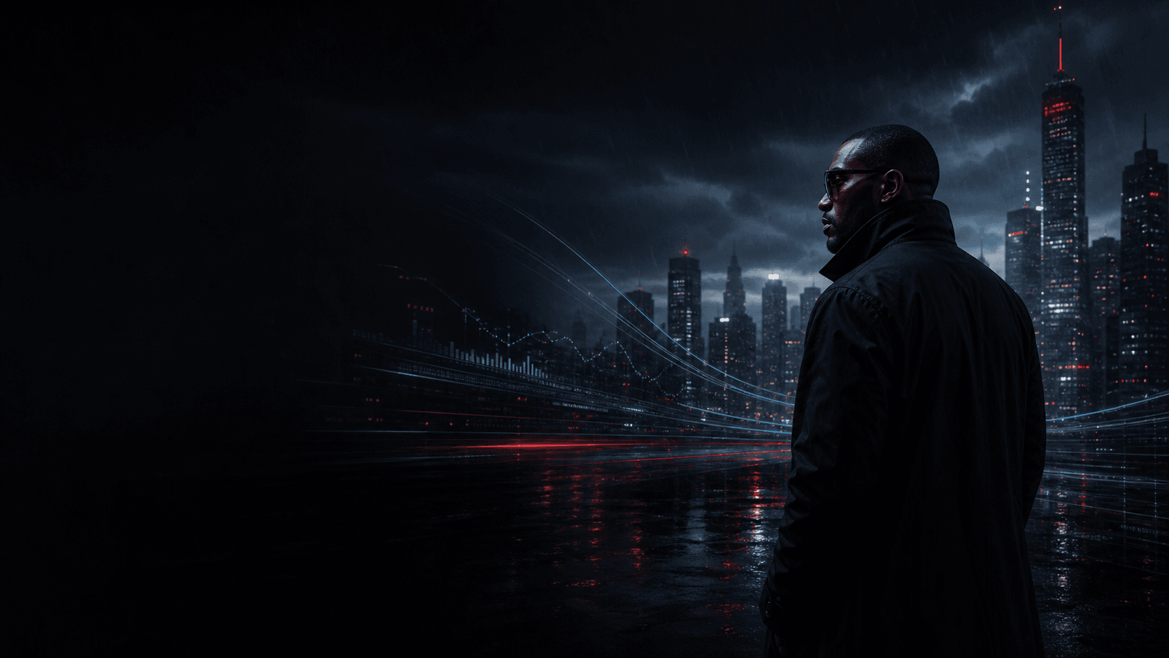 Cinematic city command center background